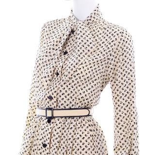 1970's Vintage Chanel Silk Dress w Belt