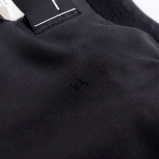 1996 Vintage Chanel Black Wool Skirt Suit w/ Silk Lining