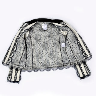 Chantilly Lace Lined Chanel Black and White Jacket