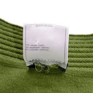 Chanel Green Cashmere Blend Sweater with Brick Red Beads Made in Italy