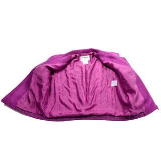 Chanel 2001 Magenta Purple Cropped Jacket lined