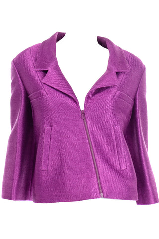 Chanel 2001 Magenta Purple Cropped Jacket