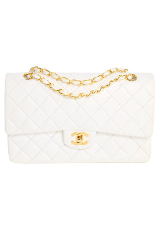 Chanel Caviar White Double Flap Handbag