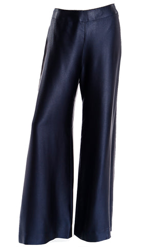 2000 Chanel Fall Winter Midnight Blue Satin Trousers