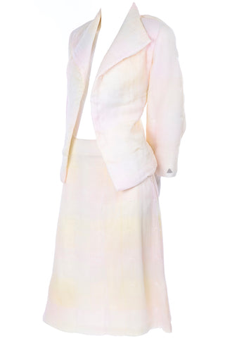 Chanel White Pastel Ombre SKirt Suit