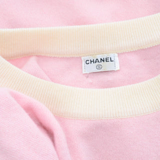 Vintage pink Chanel label from skirt and top