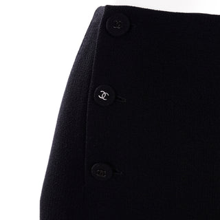 Chanel Sailor Pants Black Wool Silk Lining Size 6