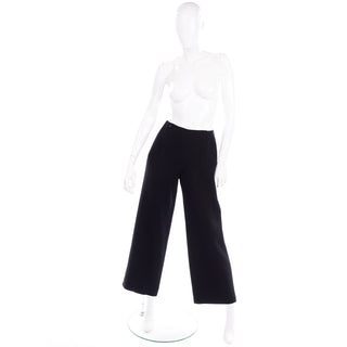 High Waisted Chanel Sailor Pants Black Wool Silk Lining