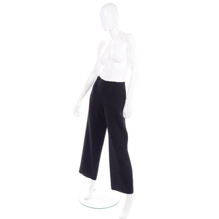Chanel Sailor Pants Black Wool Silk Lining Wide leg
