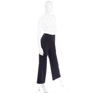 Chanel Sailor Pants Black Wool Trousers w Silk Lining