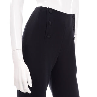 Chanel  High Waist Sailor Pants Black Wool Silk Lining