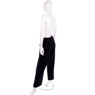 Chanel Sailor Pants Black Wool Silk Lining Wide Leg Trousers