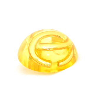 1980s Chanel Vintage Lucite and Gold CC Logo Dome Clip Back Earrings