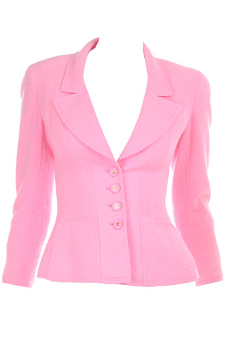 Vintage 1997 Chanel Pink Boucle Jacket Blazer