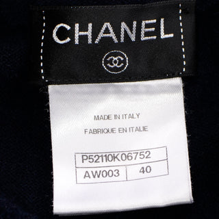 Chanel Cashmere Drawstring Jogger Pants in Midnight Blue 40