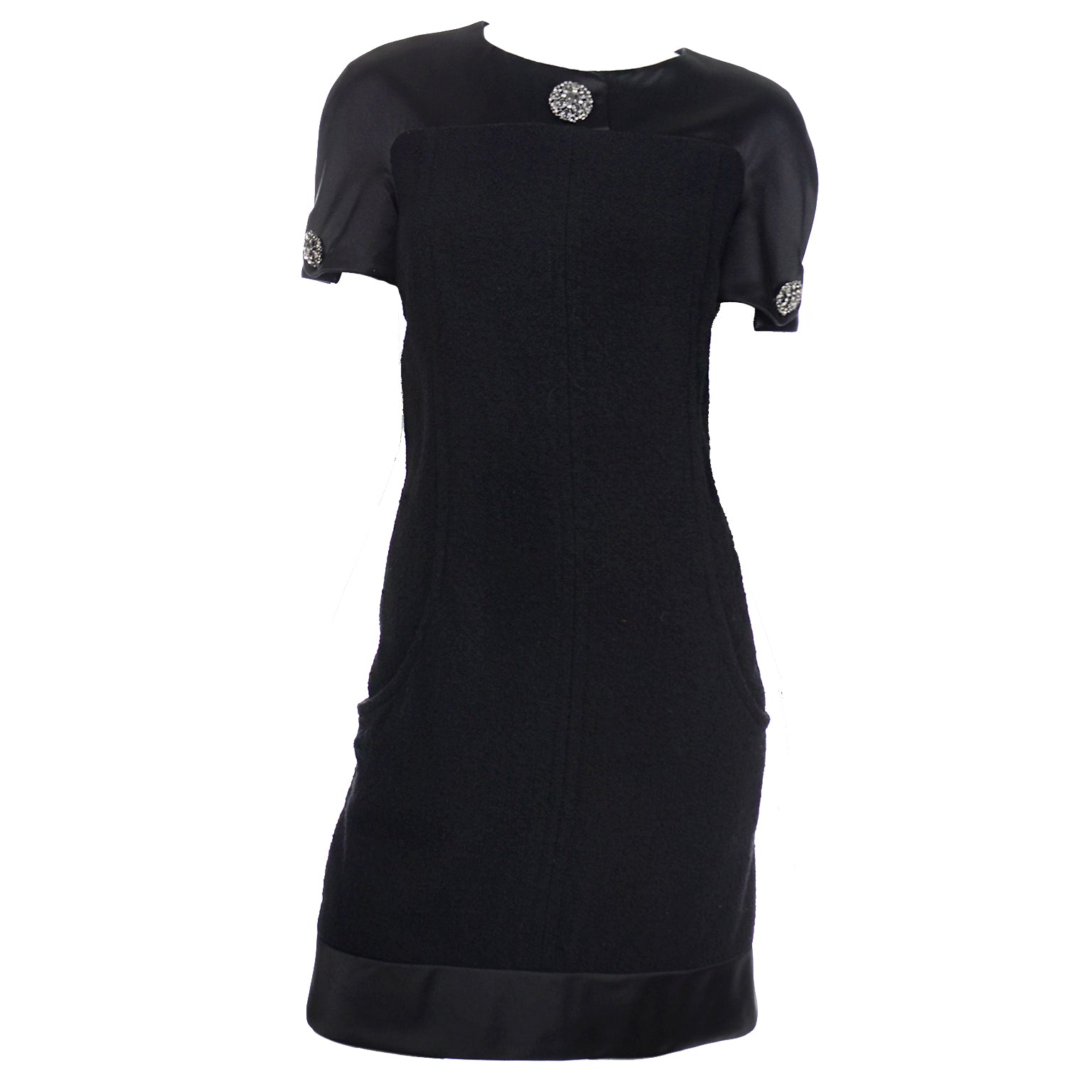 Wool mid-length dress Chanel Black size 40 FR in Wool - 34232605
