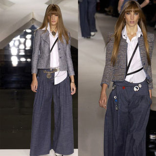 Spring 2003 Chanel Pants Vintage Denim Pleated Runway Trousers Documented