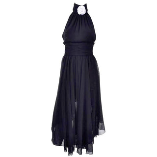 Asymmetrical pannel Chanel Black Dress