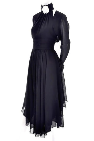 Vintage Black Wool Halter Dress Chanel Boutique