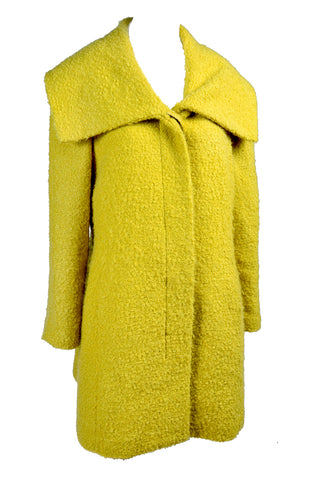 Chartreuse green wool swing coat 