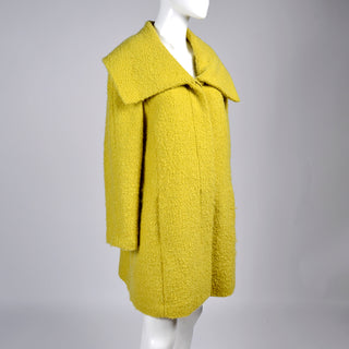 Chartreuse wool vintage coat from 1960's