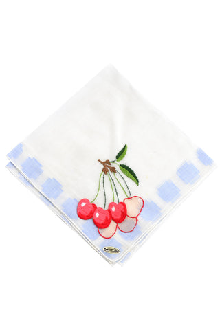 Cherry Vintage Handkerchief Hankie Embroidery Applique New