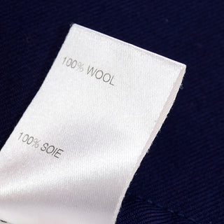 Chloe Navy Blue Wool Skirt silk lining