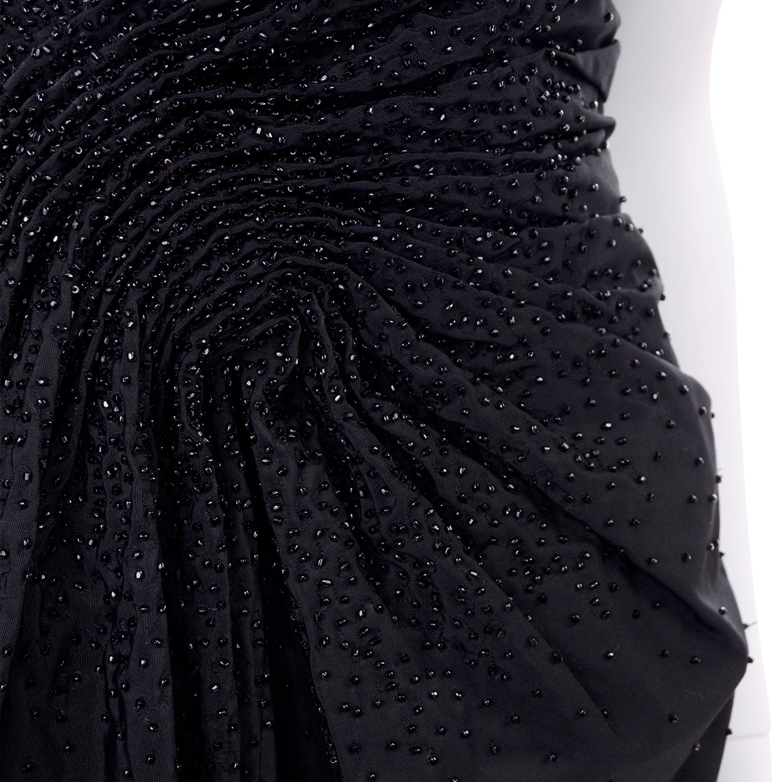 F/W 2007 John Galliano for Christian Dior Black Evening Dress w Glass Modig F/W 2007 John Galliano for Christian Dior Black Evening Dress w Glass Modig