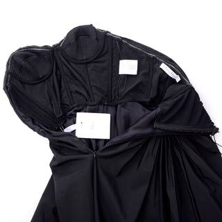 F/W 2007 John Galliano for Christian Dior Black Evening Dress w Glass Beads