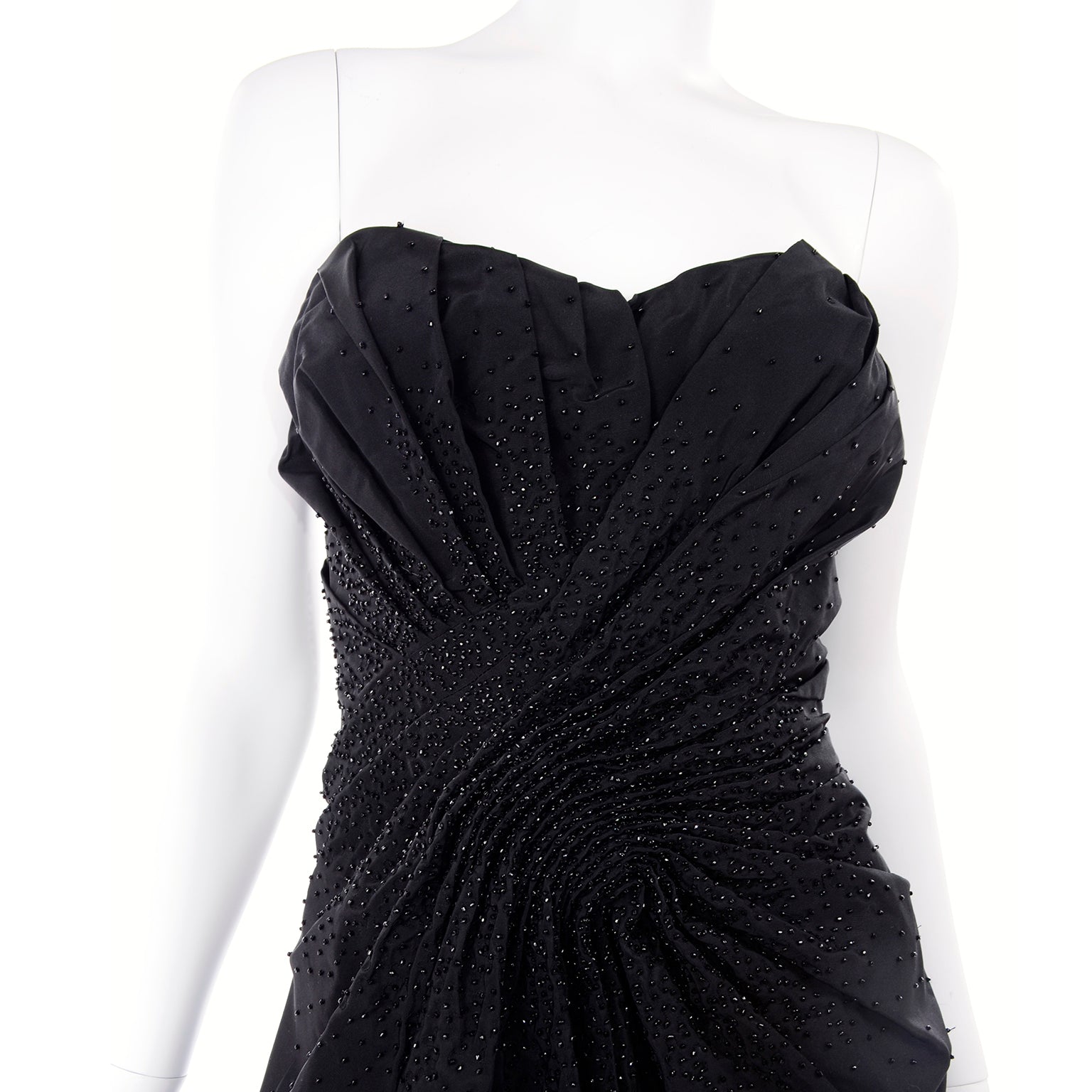 F/W 2007 John Galliano for Christian Dior Black Evening Dress w Glass Modig F/W 2007 John Galliano for Christian Dior Black Evening Dress w Glass Modig