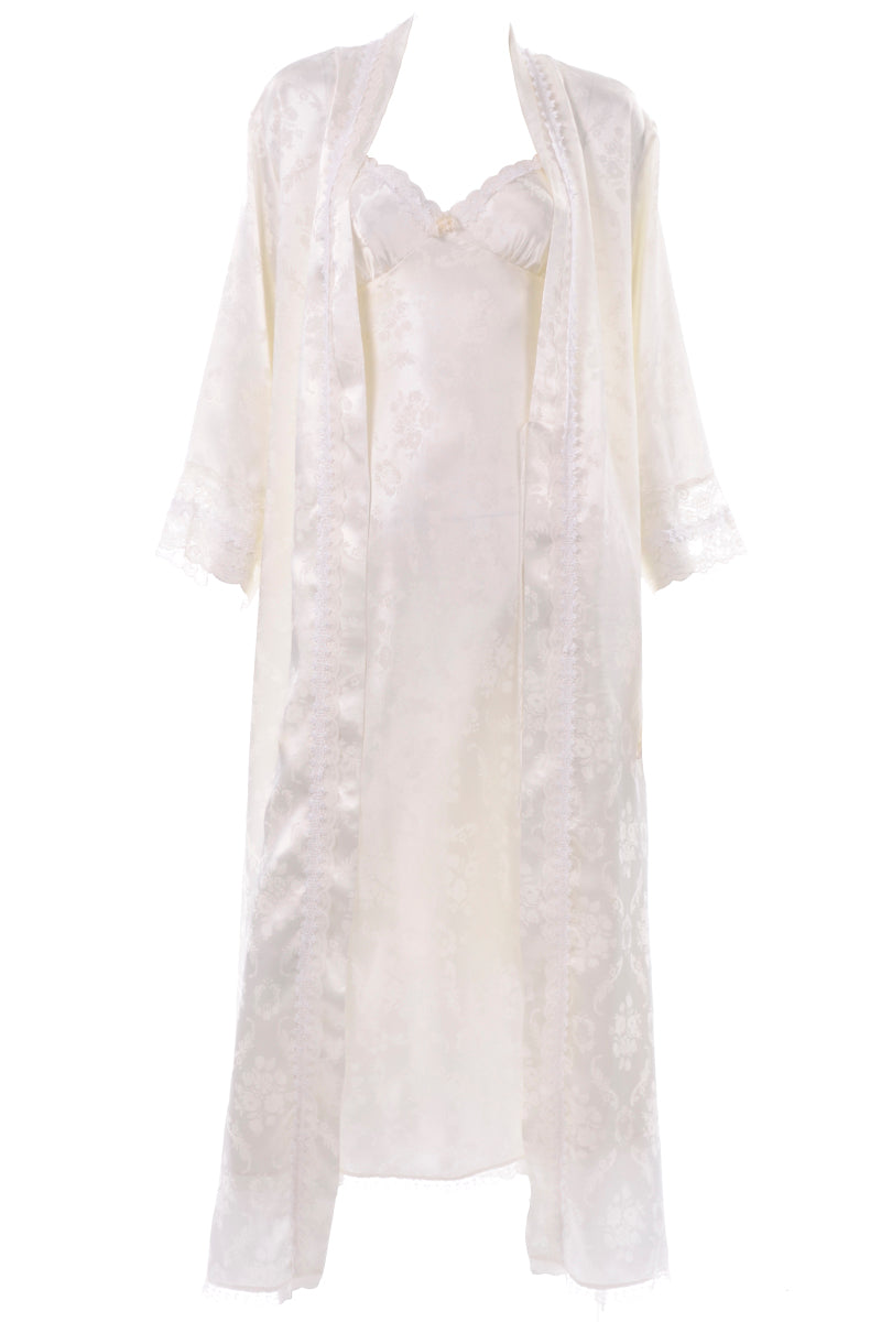 1980s Christian Dior Ivory Robe Nightgown Set – Modig
