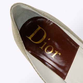 Vintage Christian Dior Shoes Green and Brown Pointed Toe Pumps Shoes