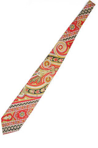Christian Dior Vintage Necktie with Red and Green Seamless Design