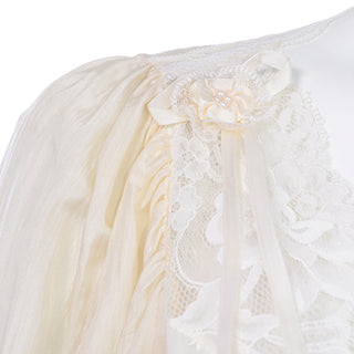 1980s Christian Dior Cream Sheer Silk Long Nightgown