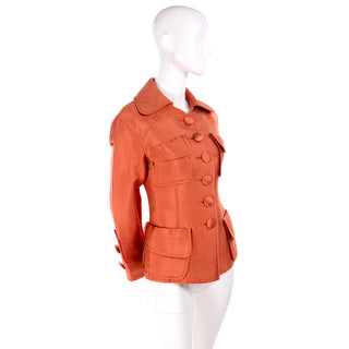 Christian Lacroix Paris Vintage Orange Jacket w/ Front Pockets