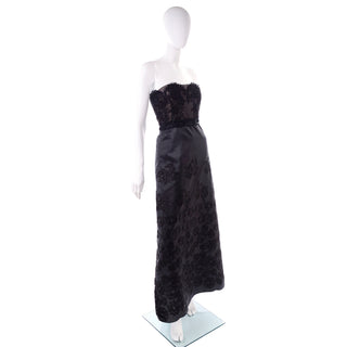 Christian Lacroix Vintage Black Evening Dress W Beading & Embroidery