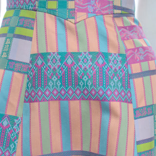 Vintage Christian Lacroix Bazar Pastel Patchwork Plaid Dress unique pattern mix