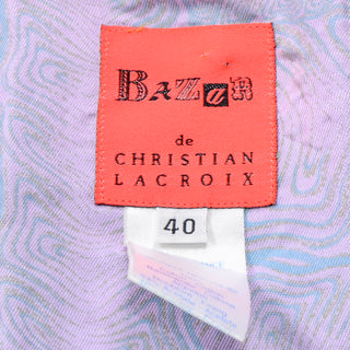 Vintage Christian Lacroix Bazar Pastel Patchwork Plaid Dress size 40