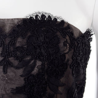Beaded Net & Taffeta Christian Lacroix Vintage Black Evening Dress