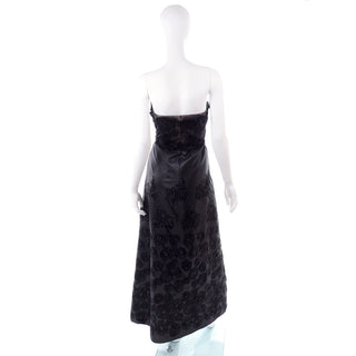 Christian Lacroix Vintage Black Evening Gown Dress W Embroidery