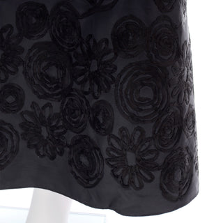 Christian Lacroix Vintage Black Evening Dress W Embroidery & Lace