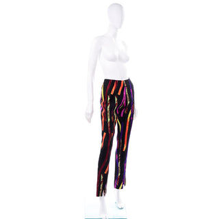 Abstract Christian Lacroix vintage neon print colorful pants