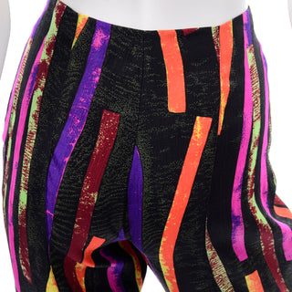 Christian Lacroix vintage neon print colorful pants Abstract Mottled