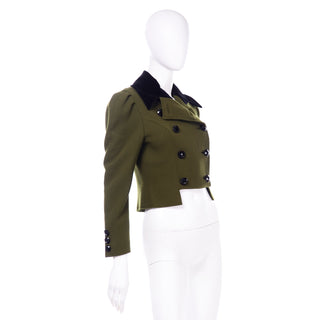 Green Wool Christian Lacroix Edwardian Inspired Vintage Jacket 1980s