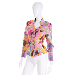 1997 Christian Lacroix Pink Abstract Print Jacket Runway Documented Vintage Blazer