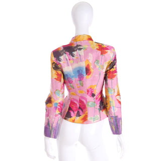 1997 Christian Lacroix Pink Abstract Print Jacket Runway Documented Blazer