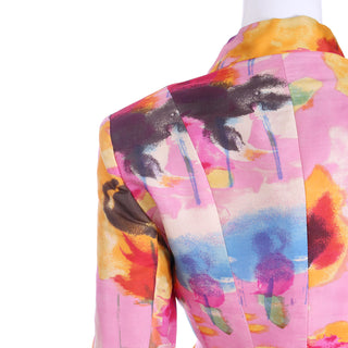 1997 Christian Lacroix Pink Abstract Print Jacket Runway Documented multi color