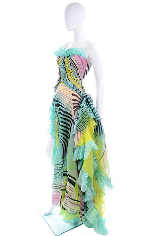 Iconic Christian Lacroix Runway Silk Chiffon Evening Gown