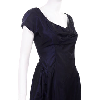 Christian Lacroix Vintage Midnight Blue Silk Evening Dress