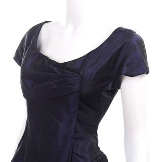 Christian Lacroix Vintage Midnight Blue Silk Evening Dress